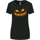 Pumpkin Face Halloween Horror Scary Womens Wider Cut T-Shirt Black