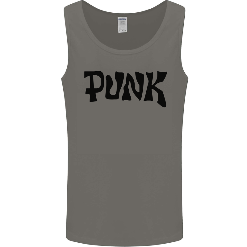 Punk As Worn By Mens Vest Tank Top Charcoal