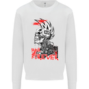 Punk Forever Rocker Skull Music Festival Kids Sweatshirt Jumper White