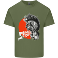 Punk's Not Dead Rock Music Skull Mens Cotton T-Shirt Tee Top Military Green