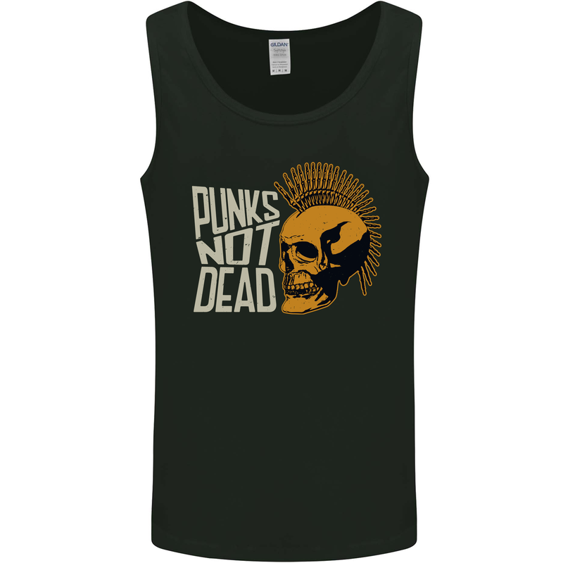 Punks Not Dead Skinhead Skull Mens Vest Tank Top Black