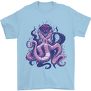 Purple Cthulhu Kraken Octopus Mens T-Shirt Cotton Gildan Light Blue