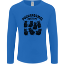 Purranormal Cativity Funny Cat Halloween Mens Long Sleeve T-Shirt Royal Blue