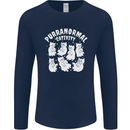 Purranormal Cativity Funny Halloween Cat Mens Long Sleeve T-Shirt Navy Blue