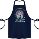 Queen Witch Funny Halloween Wife Girlfriend Cotton Apron 100% Organic Navy Blue