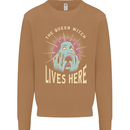 Queen Witch Funny Halloween Wife Girlfriend Mens Sweatshirt Jumper Caramel Latte