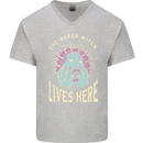 Queen Witch Funny Halloween Wife Girlfriend Mens V-Neck Cotton T-Shirt Sports Grey