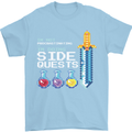 RPG Gaming I'm Doing Side Quests Gamer Mens T-Shirt Cotton Gildan Light Blue