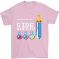 RPG Gaming I'm Doing Side Quests Gamer Mens T-Shirt Cotton Gildan Light Pink