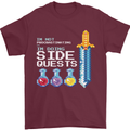 RPG Gaming I'm Doing Side Quests Gamer Mens T-Shirt Cotton Gildan Maroon