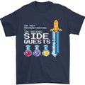 RPG Gaming I'm Doing Side Quests Gamer Mens T-Shirt Cotton Gildan Navy Blue