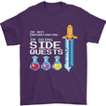 RPG Gaming I'm Doing Side Quests Gamer Mens T-Shirt Cotton Gildan Purple
