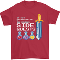 RPG Gaming I'm Doing Side Quests Gamer Mens T-Shirt Cotton Gildan Red