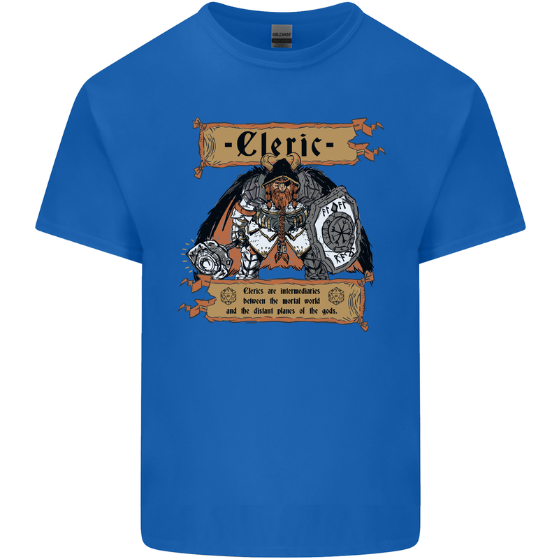 RPG Role Playing Games Cleric Dragons Mens Cotton T-Shirt Tee Top Royal Blue