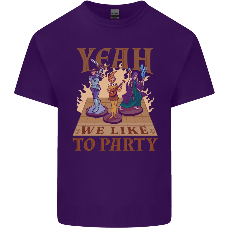RPG Yeah We Like to Party Role Playing Game Mens Cotton T-Shirt Tee Top Purple