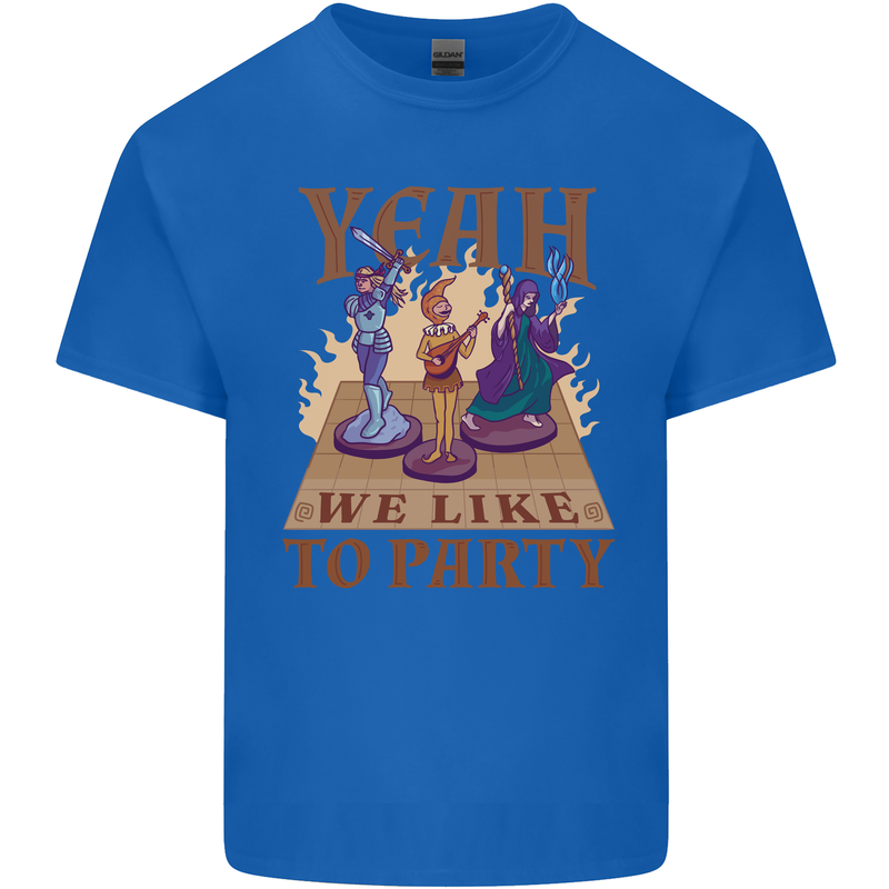 RPG Yeah We Like to Party Role Playing Game Mens Cotton T-Shirt Tee Top Royal Blue