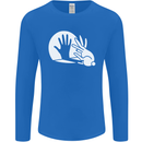 Rabbit Hand Shadow Funny Silhouette Mens Long Sleeve T-Shirt Royal Blue