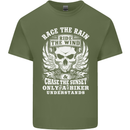 Race the Wind Biker Motorcycle Motorbike Mens Cotton T-Shirt Tee Top Military Green