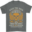 Race the Wind Motorbike Motorcycle Biker Mens T-Shirt Cotton Gildan Charcoal