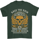 Race the Wind Motorbike Motorcycle Biker Mens T-Shirt Cotton Gildan Forest Green