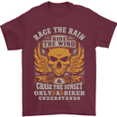Race the Wind Motorbike Motorcycle Biker Mens T-Shirt Cotton Gildan Maroon