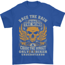 Race the Wind Motorbike Motorcycle Biker Mens T-Shirt Cotton Gildan Royal Blue