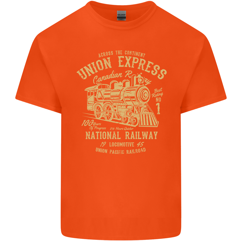 Railway Train Trainspotter Trianspotting Kids T-Shirt Childrens Orange