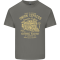 Railway Train Trainspotter Trianspotting Mens Cotton T-Shirt Tee Top Charcoal
