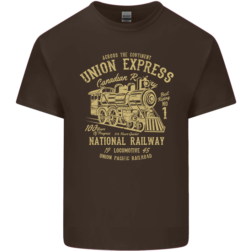 Railway Train Trainspotter Trianspotting Mens Cotton T-Shirt Tee Top Dark Chocolate