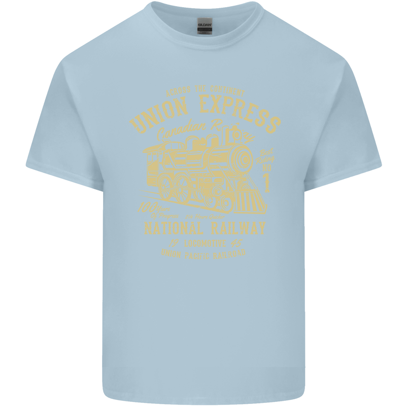 Railway Train Trainspotter Trianspotting Mens Cotton T-Shirt Tee Top Light Blue