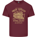 Railway Train Trainspotter Trianspotting Mens Cotton T-Shirt Tee Top Maroon
