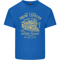 Railway Train Trainspotter Trianspotting Mens Cotton T-Shirt Tee Top Royal Blue