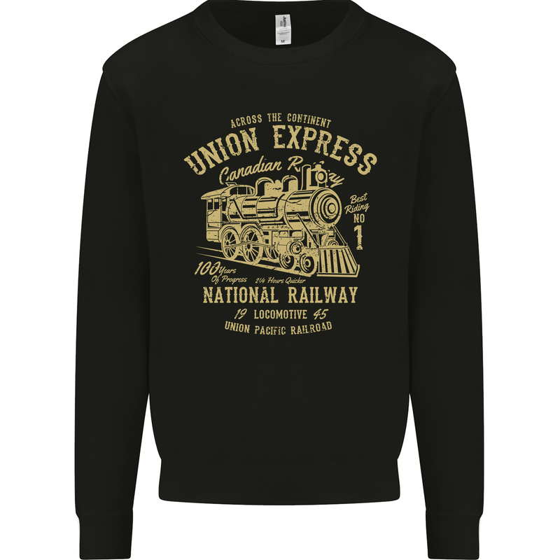 Railway Train Trainspotter Trianspotting Mens Sweatshirt Jumper Black