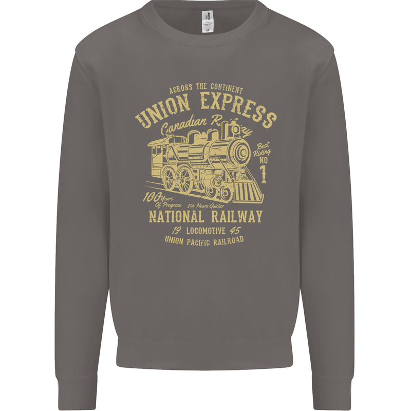Railway Train Trainspotter Trianspotting Mens Sweatshirt Jumper Charcoal