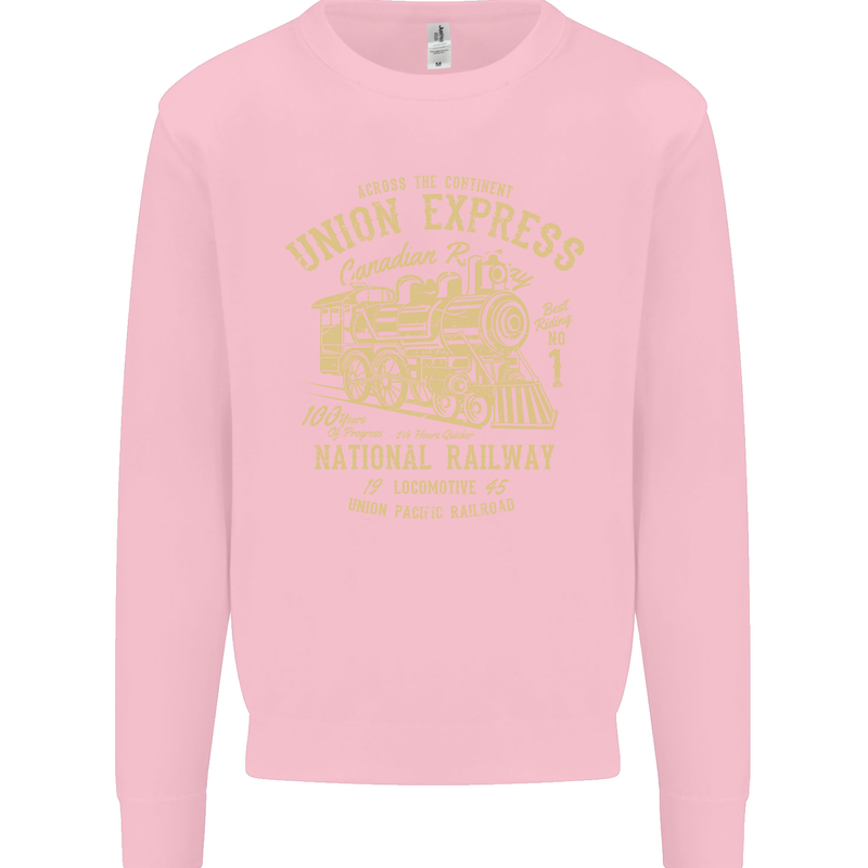 Railway Train Trainspotter Trianspotting Mens Sweatshirt Jumper Light Pink