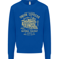 Railway Train Trainspotter Trianspotting Mens Sweatshirt Jumper Royal Blue