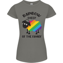 Rainbow Sheep Funny Gay Pride Day LGBT Womens Petite Cut T-Shirt Charcoal