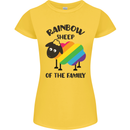 Rainbow Sheep Funny Gay Pride Day LGBT Womens Petite Cut T-Shirt Yellow
