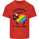 Rainbow Sheep Funny LGBT Gay Pride Day Kids T-Shirt Childrens Red