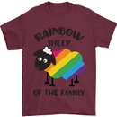 Rainbow Sheep Funny LGBT Gay Pride Day Mens T-Shirt Cotton Gildan Maroon