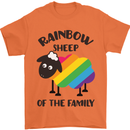 Rainbow Sheep Funny LGBT Gay Pride Day Mens T-Shirt Cotton Gildan Orange