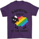 Rainbow Sheep Funny LGBT Gay Pride Day Mens T-Shirt Cotton Gildan Purple