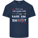 Raise Aim Shoot Funny Archery Archer Kids T-Shirt Childrens Navy Blue