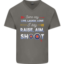 Raise Aim Shoot Funny Archery Archer Mens V-Neck Cotton T-Shirt Charcoal