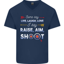 Raise Aim Shoot Funny Archery Archer Mens V-Neck Cotton T-Shirt Navy Blue
