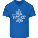 Raise Aim Shoot Funny Archery Archer Mens V-Neck Cotton T-Shirt Royal Blue