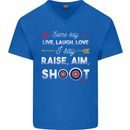 Raise Aim Shoot Funny Archery Archer Mens V-Neck Cotton T-Shirt Royal Blue