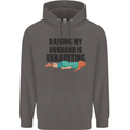 Raising My Husband Is Exhausting Mens 80% Cotton Hoodie Charcoal
