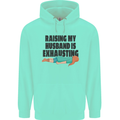Raising My Husband Is Exhausting Mens 80% Cotton Hoodie Peppermint