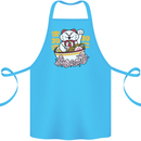 Ramen Lucky Cat Cotton Apron 100% Organic Turquoise